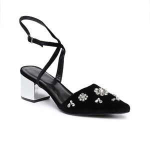Black Embellished Women's Heels